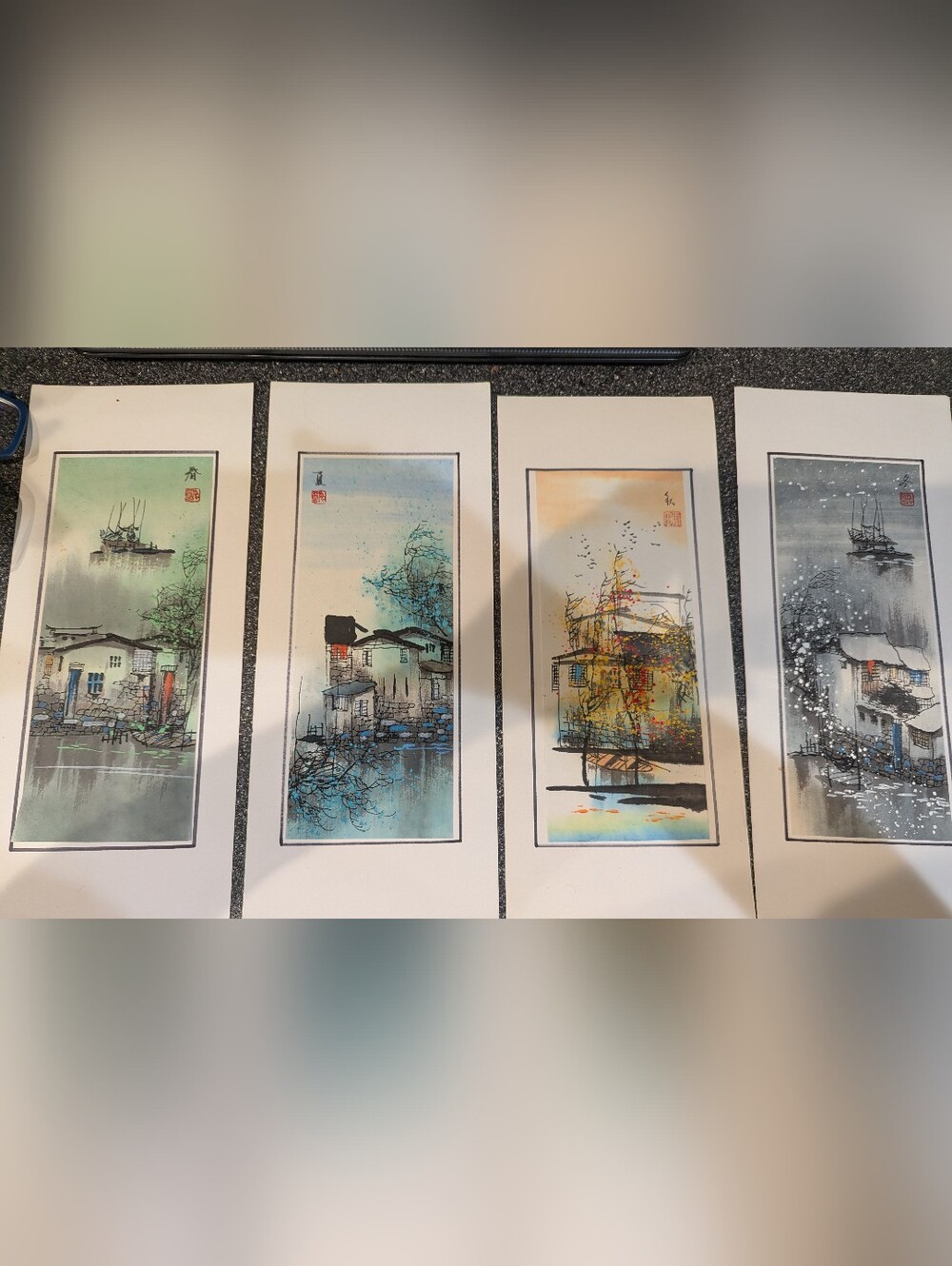 4 Art Cards - The Seasons- These came as a gift from Beijing in the 1990's